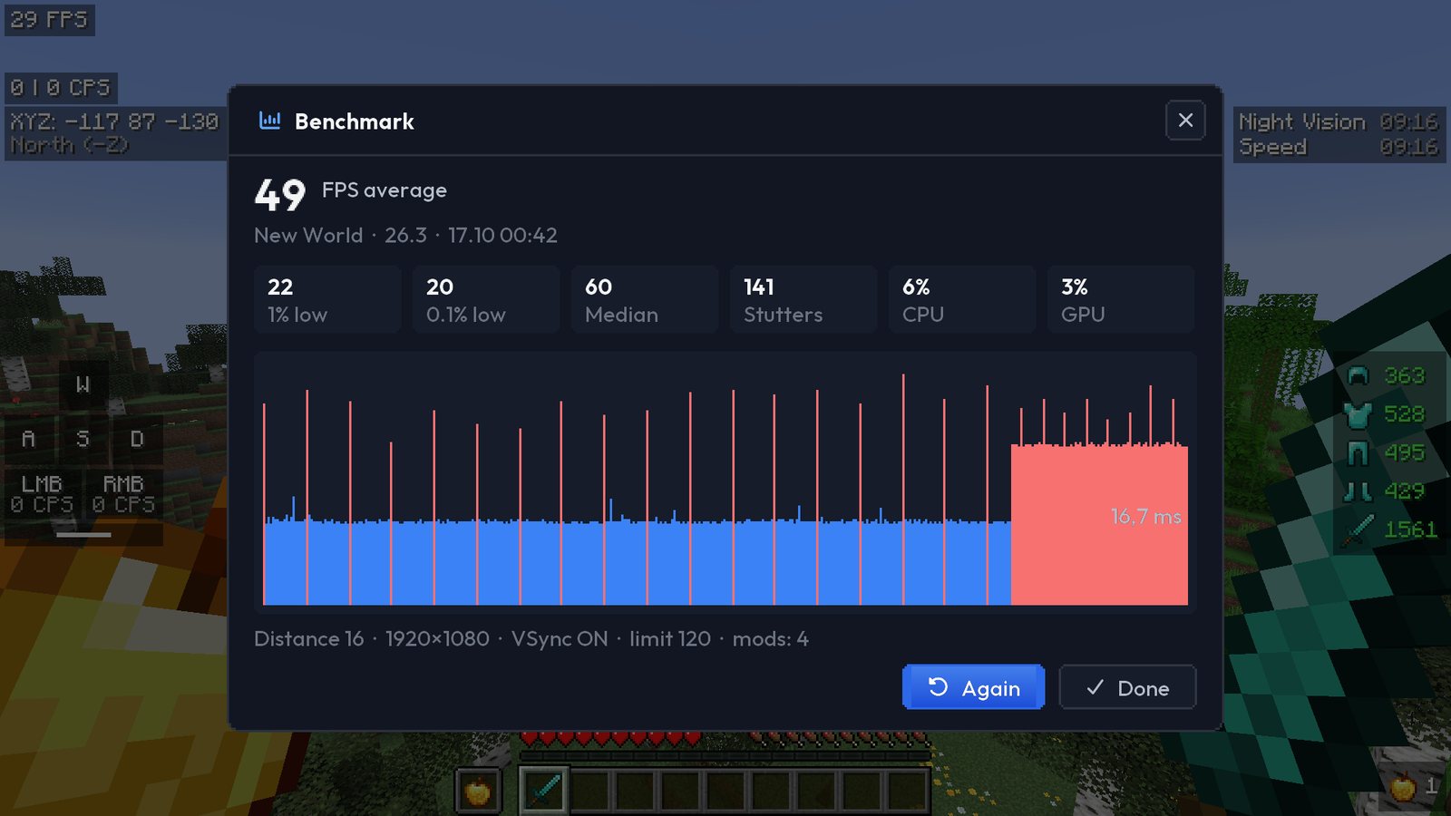 Wynik benchmarku w grze